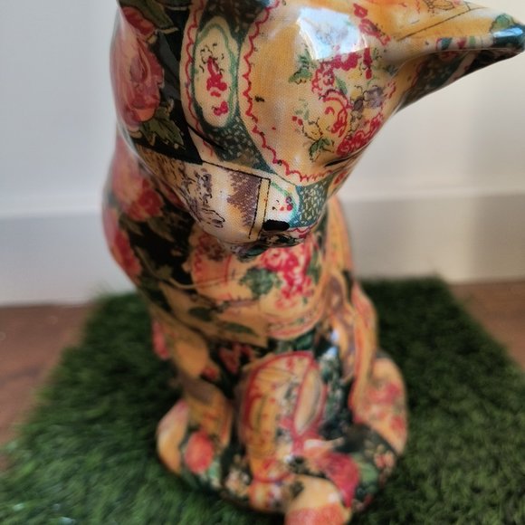 Italian Stamp Printed Papier-mâché Cat Sculpture